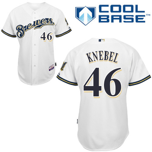 Brewers #46 Corey Knebel White Cool Base Stitched Youth MLB Jersey